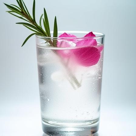 花びらを浮かべたウェルカムドリンク