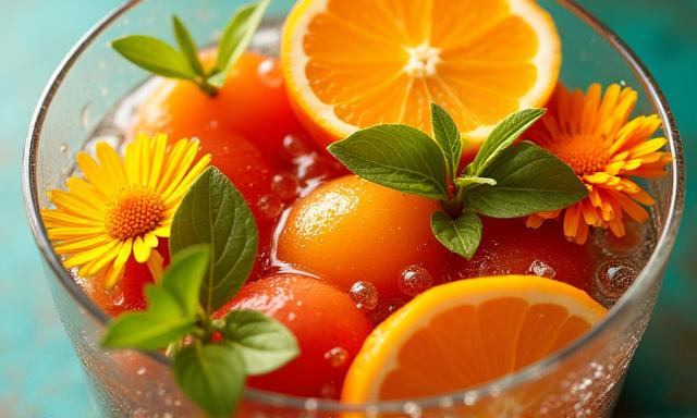 夏のエディブルフラワーとシトラスのサラダ